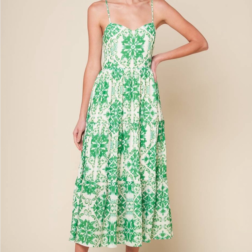 Flying Tomato Green Patterned Maxi Dress